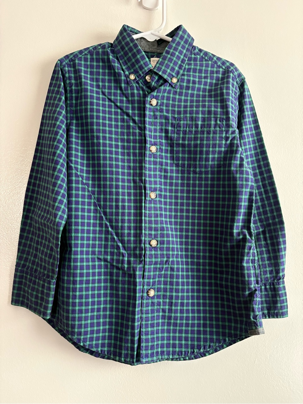 Crewcuts Size 4/5 Vibrant Purple & Green Plaid Long Sleeve Shirt